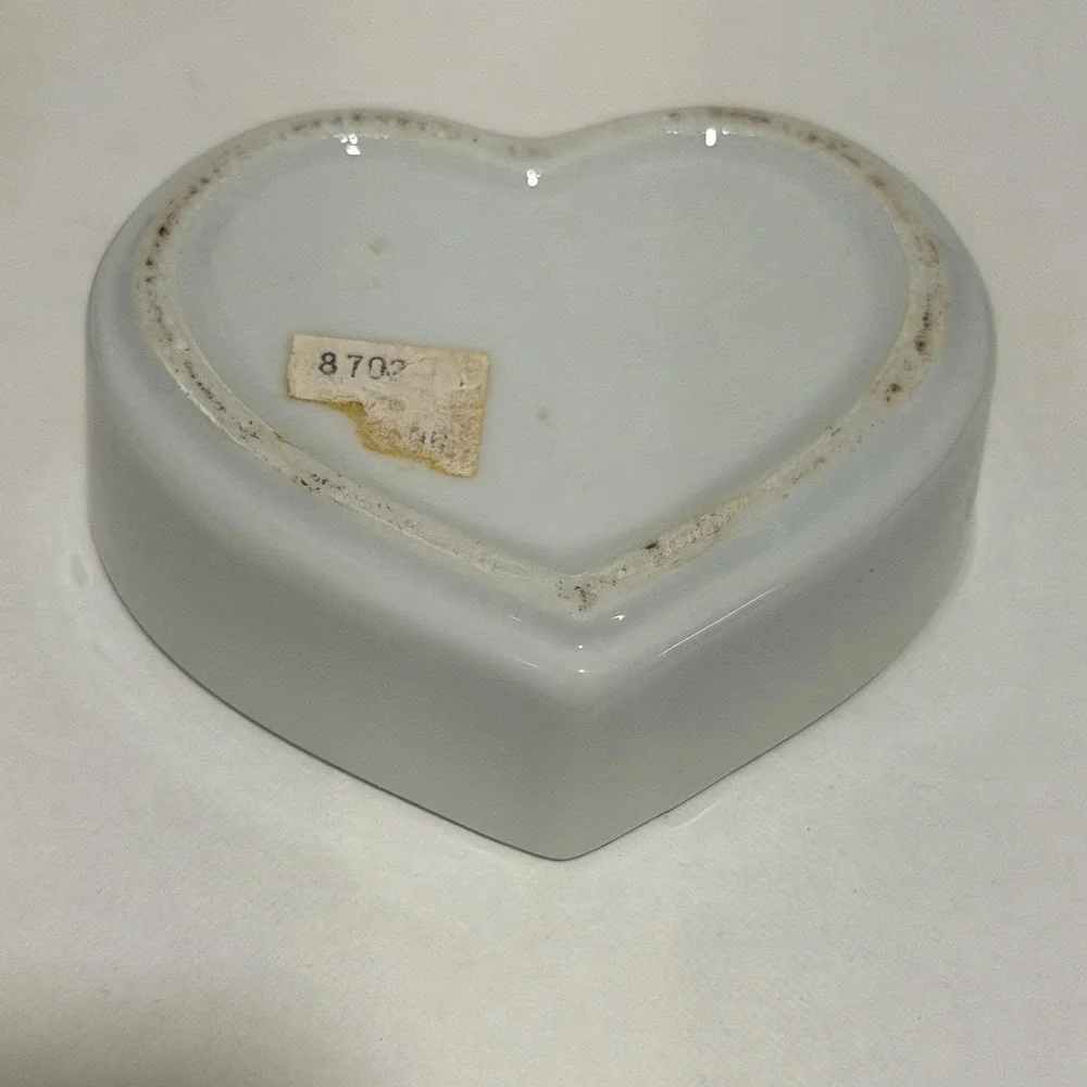 Vtg Heart Trinket Jewelry Box Lid Texas Cowgirl Country Western Rodeo 90s Gift